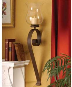 Floral Wrought Iron Wall Candle Holders