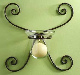 Wrought Iron Wall Decor Candle