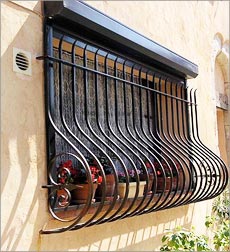 Wrought Iron Window Grill with Box