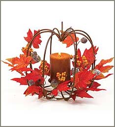 Wrought Iron Pumpkin Candle Holder