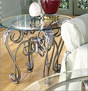 Curved Wrought Iron Table Base for Round Glass Top