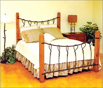 Wood and Iron Bed Design
