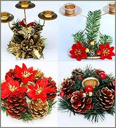  Wreath Wrought Iron Christmas Candle Holder  