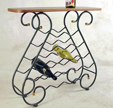 Wrought Iron Table Base cum Wine Rack