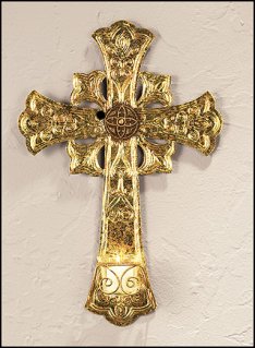 Gold Polish Wrought Iron Cross